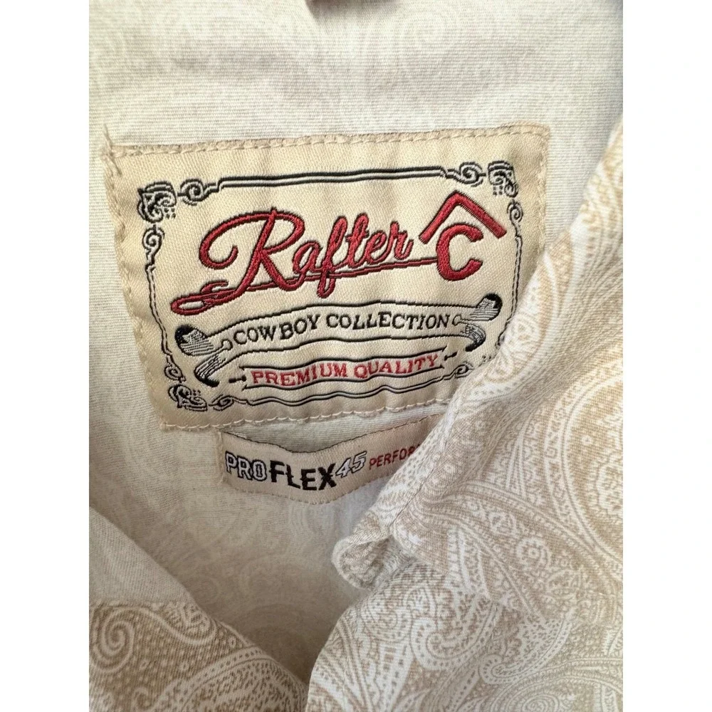 Rafter C Cowboy Quality Paisley Long Sleeve Western Shirt Men's L - Picture 3 of 12